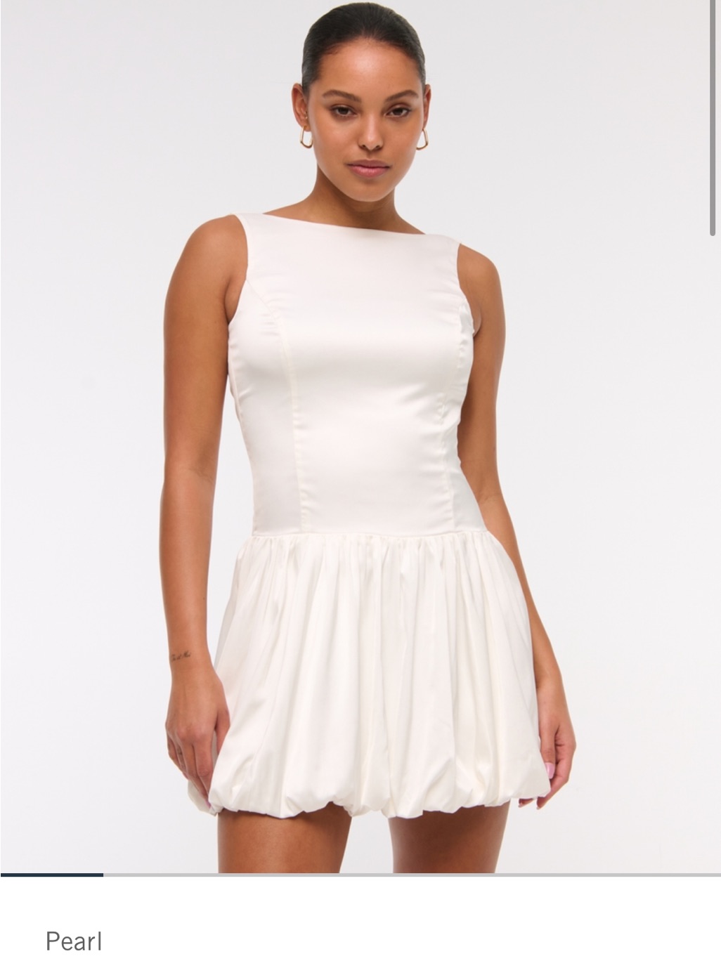 Sleeveless Pearl Drop-Hem Dress